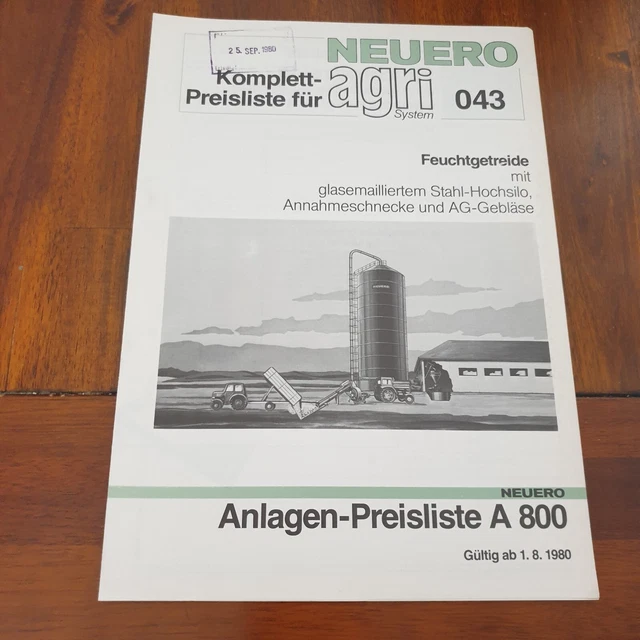 NEUERO AGRI Preisliste 43 Feuchtgetreide Schlepper Traktor Prospekt Programm