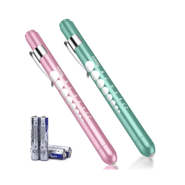 FITA Medical Pen Lights for Nurses Doctors, 2 Pack Reusable Penlight LED Tact...