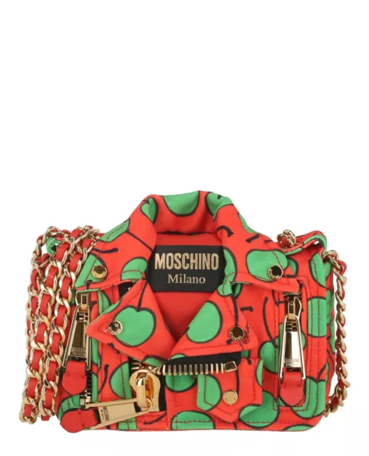 Moschino Womens All-Over Cherry Biker Bag