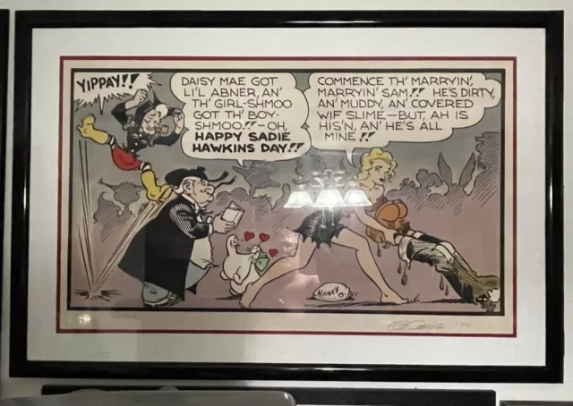Al Capp 1974 Sadie Hawkins Day Framed Artist Proof Signed Ltd To 30 Fla P/U Only