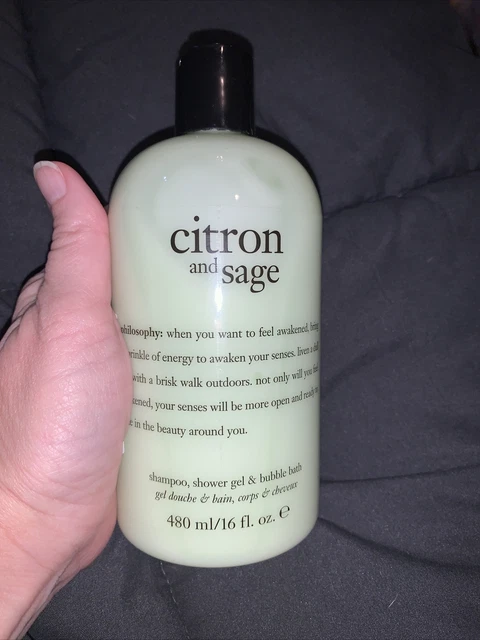 Philosophy CITRON and SAGE 3 in 1 Shampoo Shower Gel Bubble Bath 16 oz New
