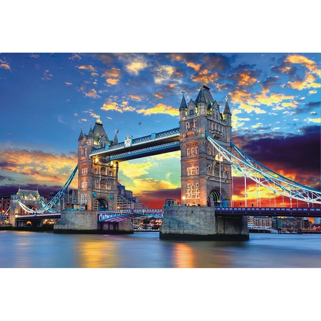 1000 Pieces Tower Bridge Assembling Paper Jigsaw Puzzles Adult Stress Relief Toy