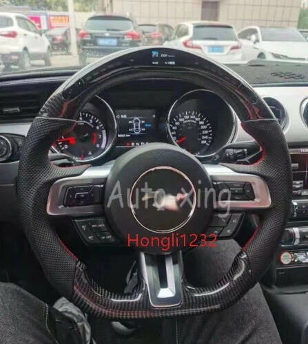 New Smart Carbon Fiber LED Steering Wheel for Ford Mustang Shelby GT350 GT 2015+