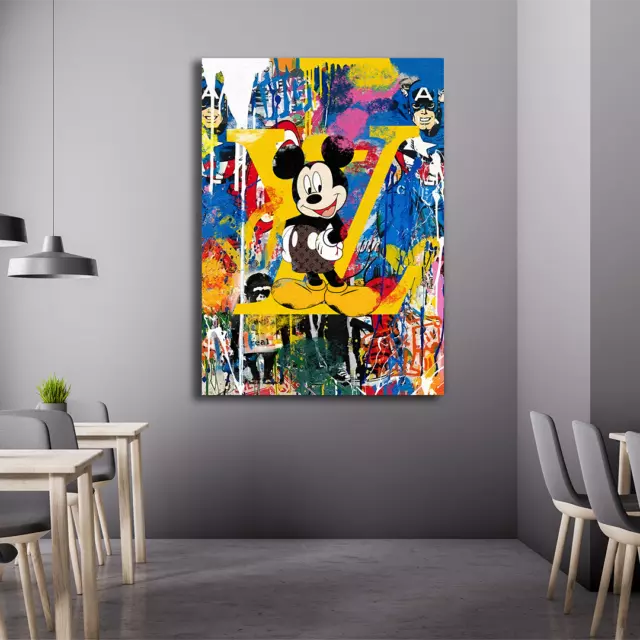 Leinwand Lv Mickey Mouse Abstract Abstrakt Kunstdruck Dekoration Wandbild Poster
