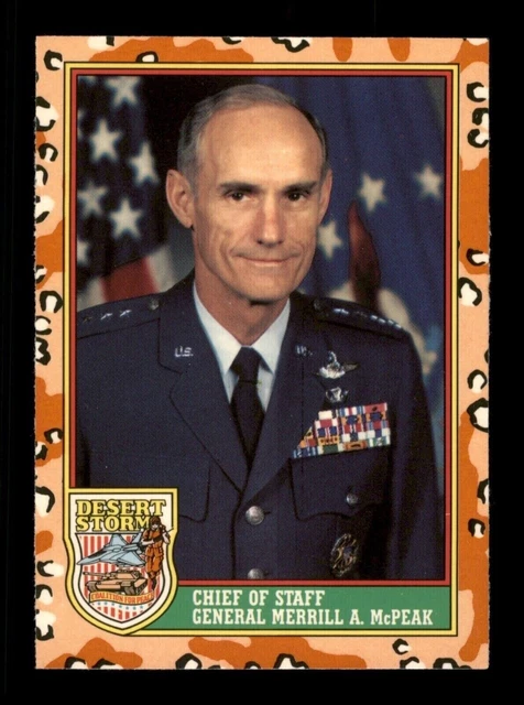 1991 7 of Staff General Charles Gabriel Topps Desert Storm Trading Card TC C