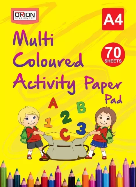 A4 Coloured Craft Paper Pad, Activity Card, Perfect for Art & Craft -70 Sheets