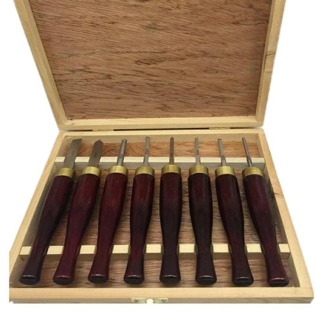 8pcs Wood Lathe Chisel Set Skew Spear Point Gouge Parting Wooden Tool Carve