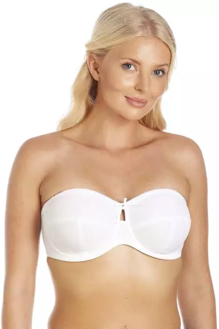 NEW WHITE UNDERWIRED PADDED MULTIWAY STRAPLESS BRA KATIE BY PRETTY SECRETS  36-48
