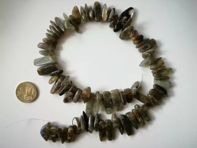 Perlas colgante jaspe sedimentario hilo 39 cm y 76 UNIDADES piedra natural verde