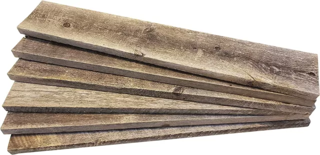 6 Pcs 24" Long Reclaimed barn Wood Planks Rustic Weathered for DIY Crafts décor