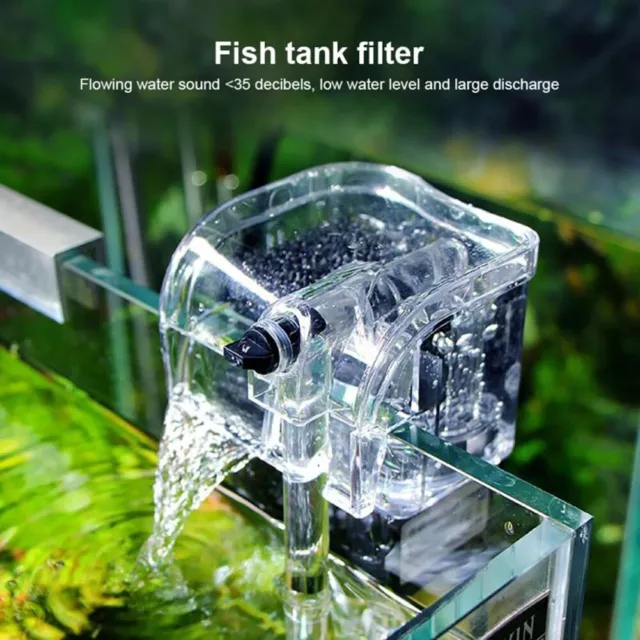 3in 1 Aquarium Water Filter Fish Tank Oxygen Pump External Oxygen Muted