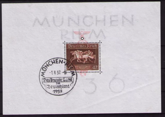 DR: block 10 brown ribbon 1937 special stamp Munich strap