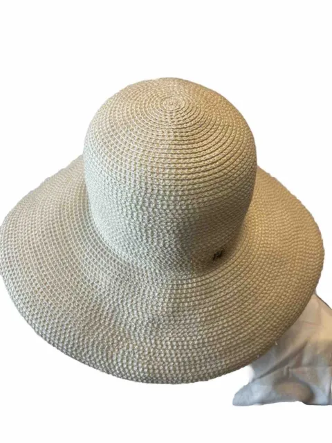 Eric Javits Sun Hat Women's One Size Beige Hampton Packable  UPF 50+  FLAW