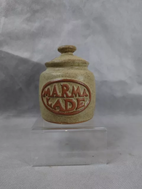 Vintage Tremar Cornish Stoneware Pottery Preserve Pot Jar with lid MARMALADE