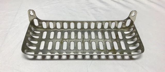 Antique Large Nickel Over Brass Soap Sponge Comb Holder Vintage Old 1708-23B