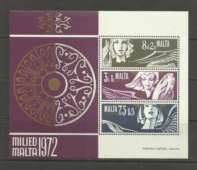 MALTA 1972 Christmas umm / mnh miniature sheet