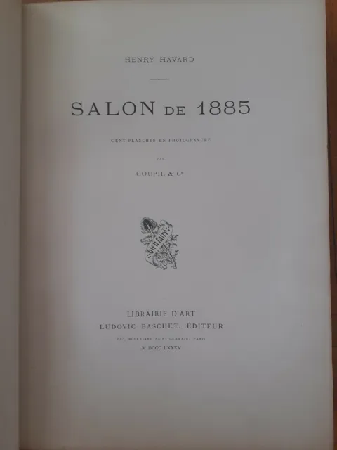 Salon De 1885. Havard Henry. 1885. Librairie D'art.