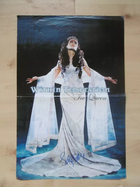 Sharon den Adel "Within Temptation" autographe signé 30x46 cm affiche pliée