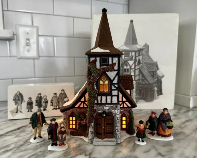 Dept 56 Dickens Village "OLD MICHAELCHURCH" & "CAROLERS ON THE DOORSTEP"