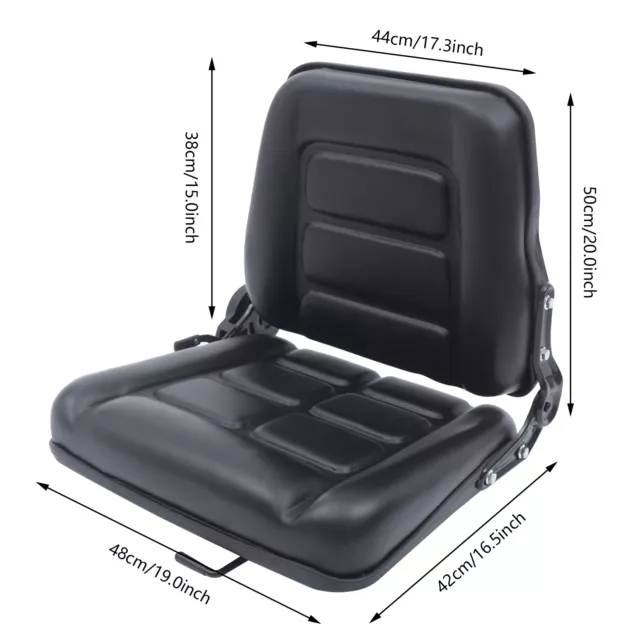 Universal Tractor Seat w/Slide Tracks for Kubota Bobcat John Deere Ford Black