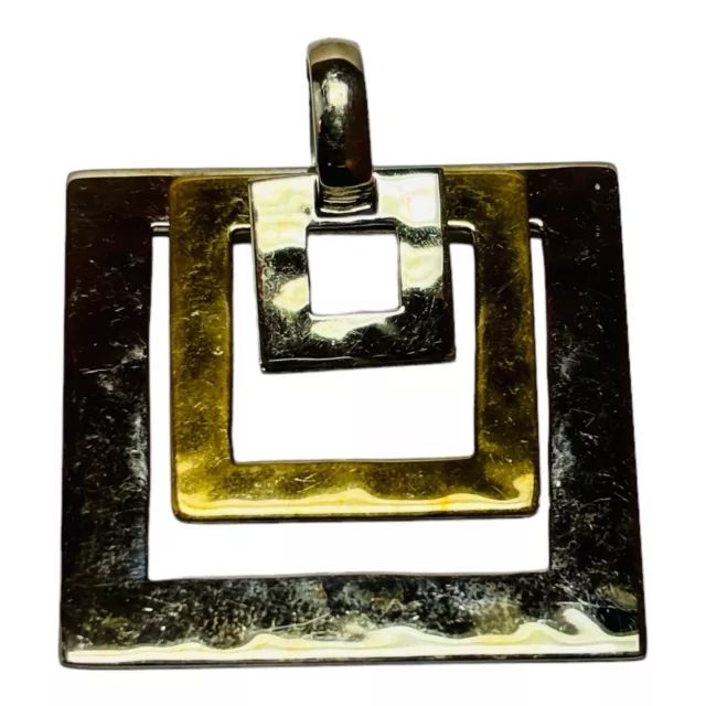 RLM Studio Sterling 925 Silver and Brass Triple Square Pendant