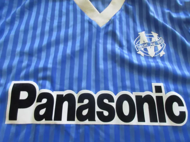 MAILLOT OM MARSEILLE VINTAGE PANASONIC FOOTBALL ANCIEN ANNéES 90 EXTéRIEUR BLEU 2