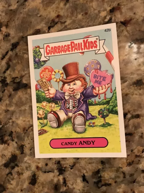2015 GARBAGE PAIL KIDS # 42b CANDY ANDY WILLY WONKA CARD STICKER