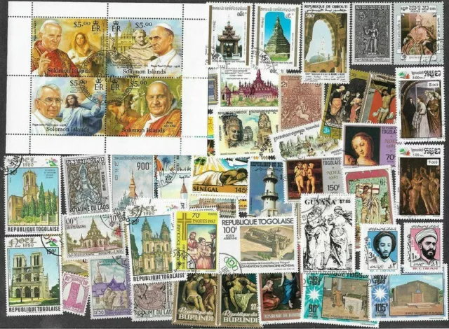 Religion 200 all different stamps collection