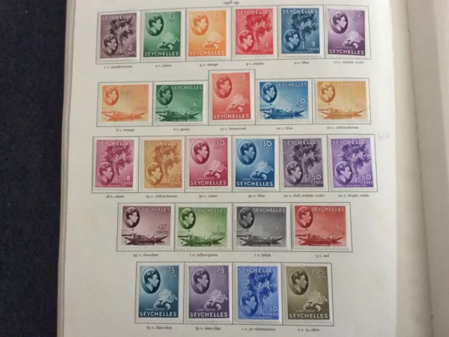 Seychelles SG135/49 1938-49 KGVI Set di 25 Wmk script mult CA M/M