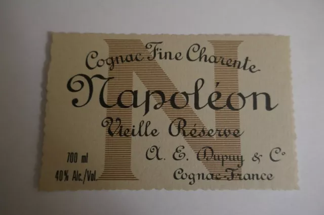 étiquette ancienne COGNAC FINE CHARENTE NAPOLEON E.Dupuy