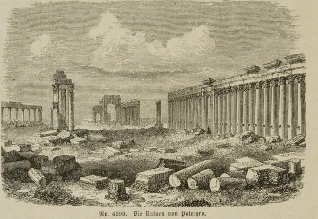 Unbekannt (19.Jhd), Ruinen von Palmyra, HSt. Romantik Architektur 1800-1849 Druc