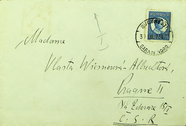 Romania 1935 7.50 Lei Cover From Bucuresti To Praha Czechoslovakia
