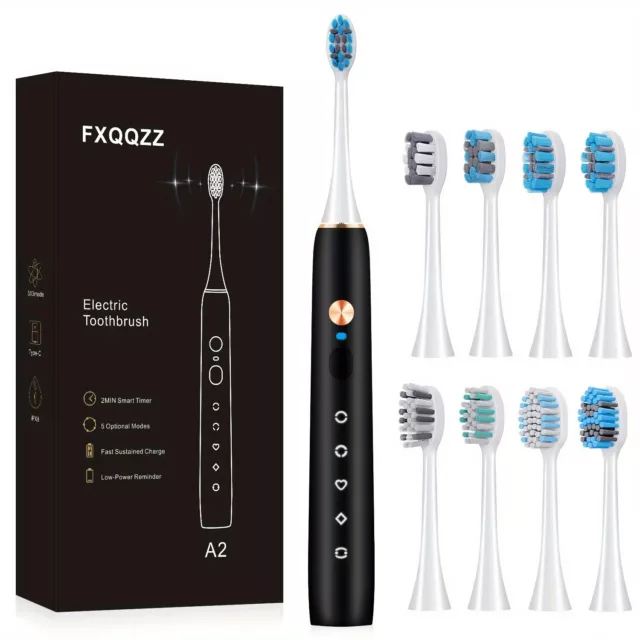 8-in-1 More efficient Electric Ultrasonic Deep Tooth Cleaning Toothbrush Kit