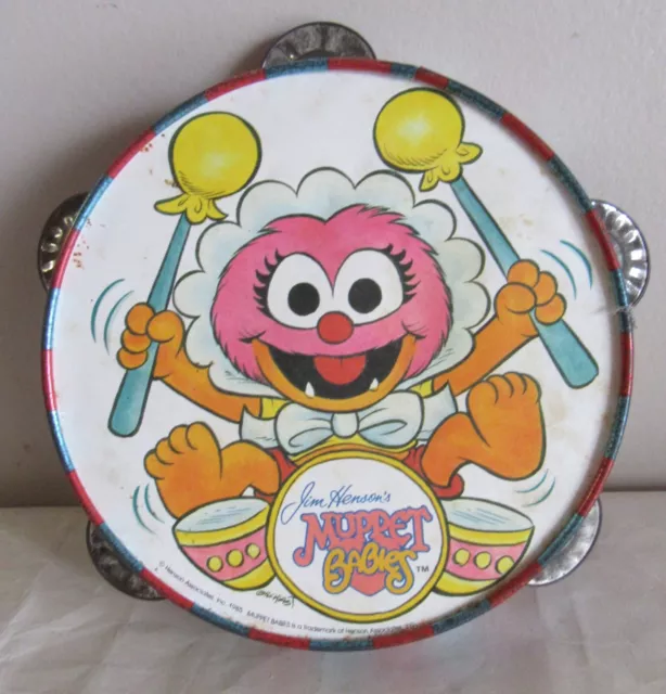 1985 Muppet Babies Musical Tamborine Band Toy Jim Henson 1985 7.5"