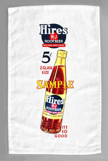 Hires Root Beer 5 Cents Soda Microfiber Hand Towel Citrus Cola