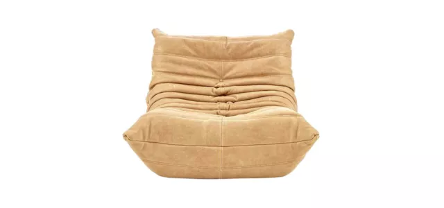 TO GO Fireside Chair Sofa – Cashew Brown Italian Leather - USA stock!