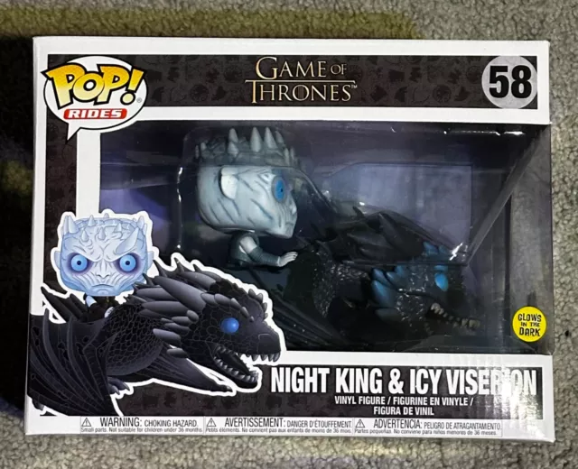 Funko Pop! NIGHT KING & ICY VISERION #58 🔥 MINT Glow In Dark 🔥 Game Of Thrones