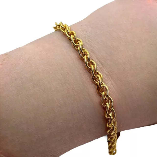 Napier Bracelet Rope Chain Gold Tone New with Tags Signed Vintage Women's Retro