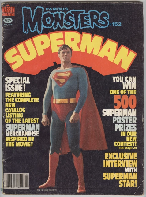 Famous Monsters #152 Superman 1979年 1979 APRIL, FAMOUS Monsters Magazine #152, Superman Special Issue