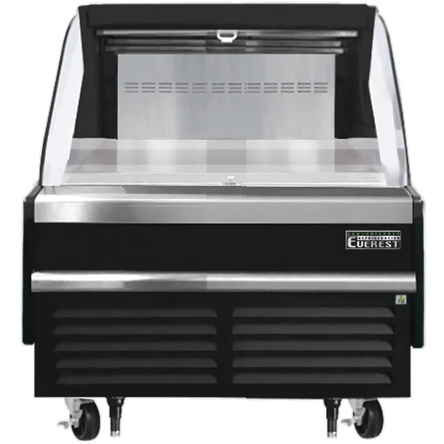 Everest EOMH-36-B-35-S 37" Horizontal Open Air Merchandiser in Black, Deck On...