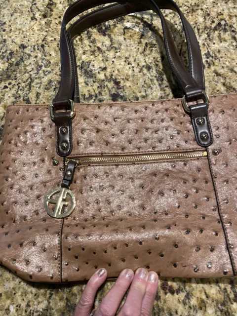 Giani Bernini Ostrich-Embossed Medium Dome Satchel (Beige) | eBay