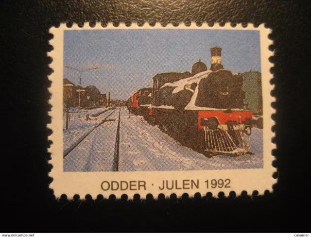 Odder Julen 1992 Train Railway Poster Stamp Vignette Denmark Label