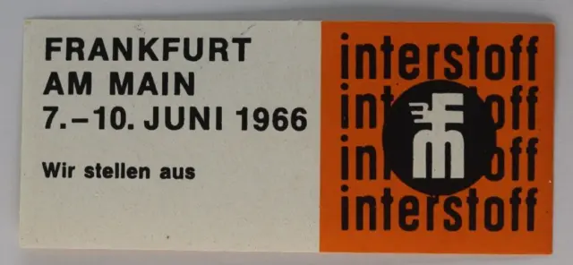 Interstoff Design Company Expo in Frankfurt AM German Brand Poster Stamp Ad 1966