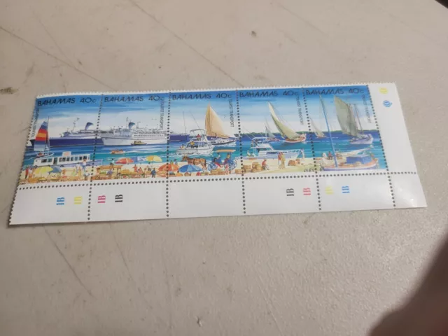 Bahamas 40 cent stamp boat ship images strip