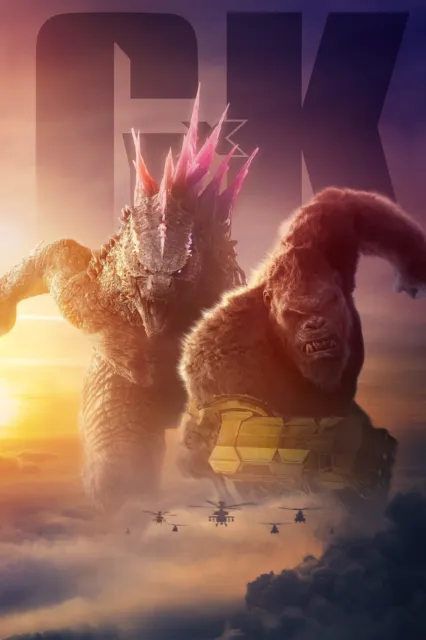 Godzilla Kong The New Empire 2024 Movie Poster Film Print A4 A3 A2 A1 MAXI 2055