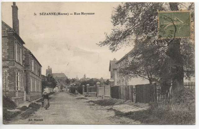 SEZANNE - Marne - CPA 51 - rue moyenne