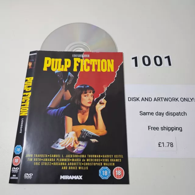 Pulp fiction dvd Disc And Art Work  dvd Disc And Art Work only Save £s Eco