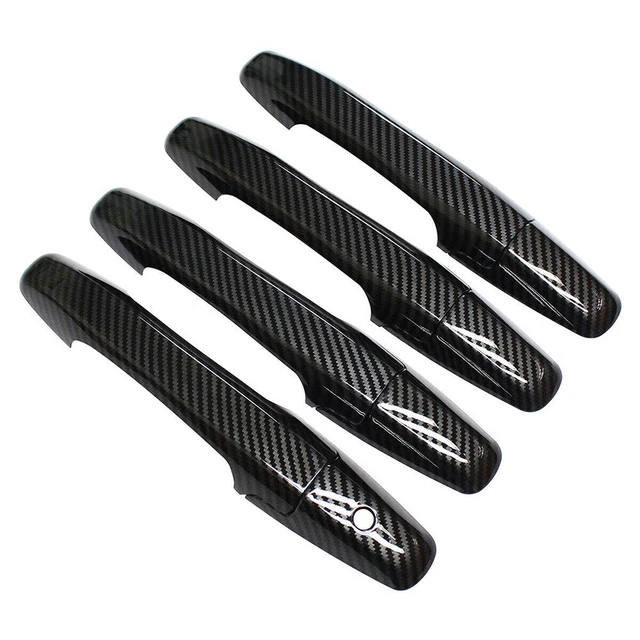 Maniglia porta tappo copertura rivestimento fibra di carbonio esterno 4 pezzi/set accessori