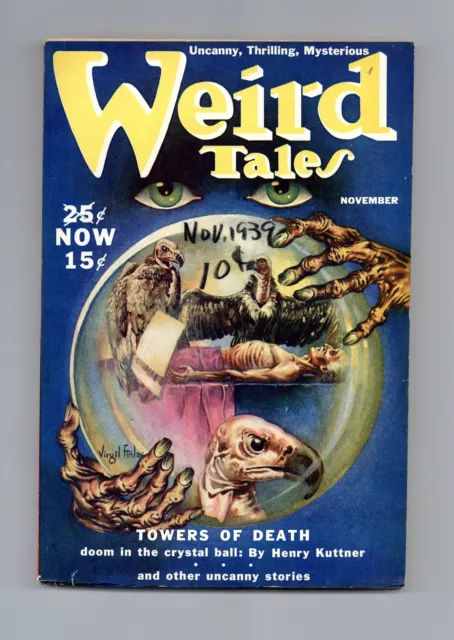 Weird Tales Pulp 1st Series Nov 1939 Vol. 34 #5 VG- 3.5 TRIMMED