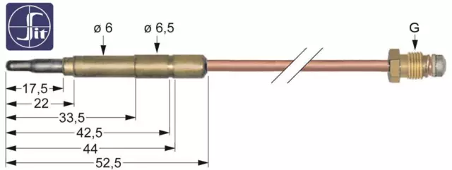 SIT Thermoelement für Fagor CG9-61, CG9-41, CG9-82, CG9-11, GIGA K4FFE, K6FFE